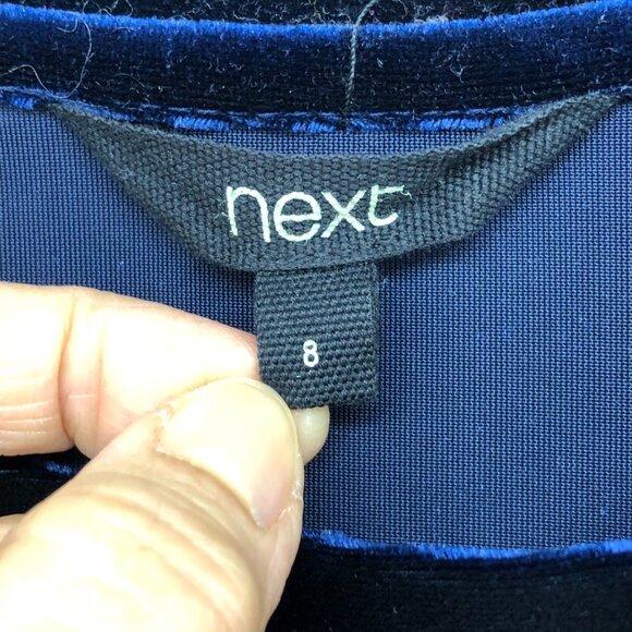 Next Apparel Royal Blue Long Sleeve Velvet Sweatshirt A La Belle Etoile size M - Picture 5 of 15